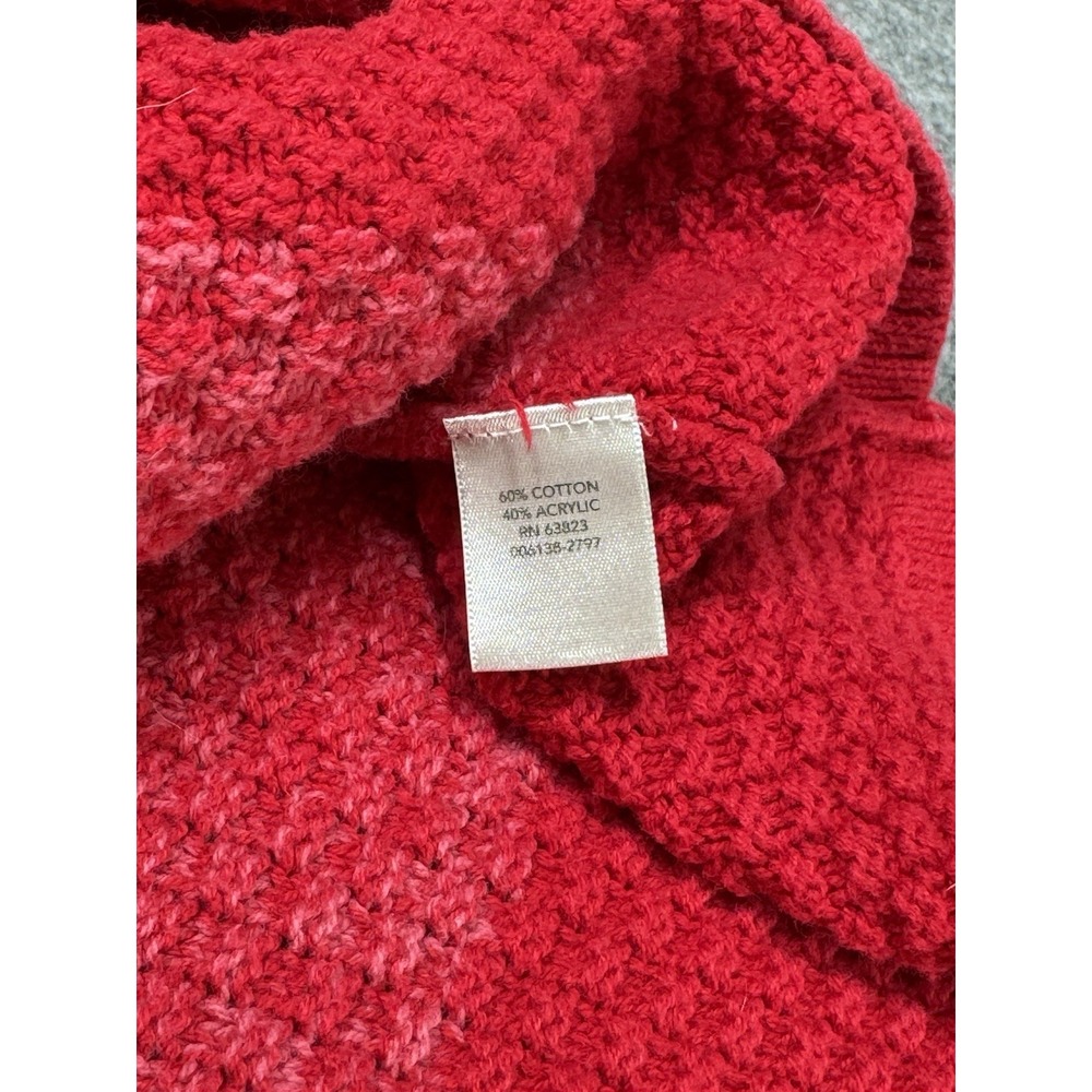 Christopher & Banks Sweater Tri-Color Reds/Pinks Size Large - Picture 7 of 9
